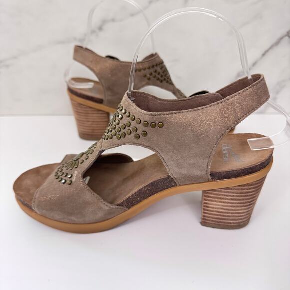 Dansko Womens Deandra Slingback Studded Sandals Size 38 / 7.5-8 Leather Shimmer - Picture 3 of 9